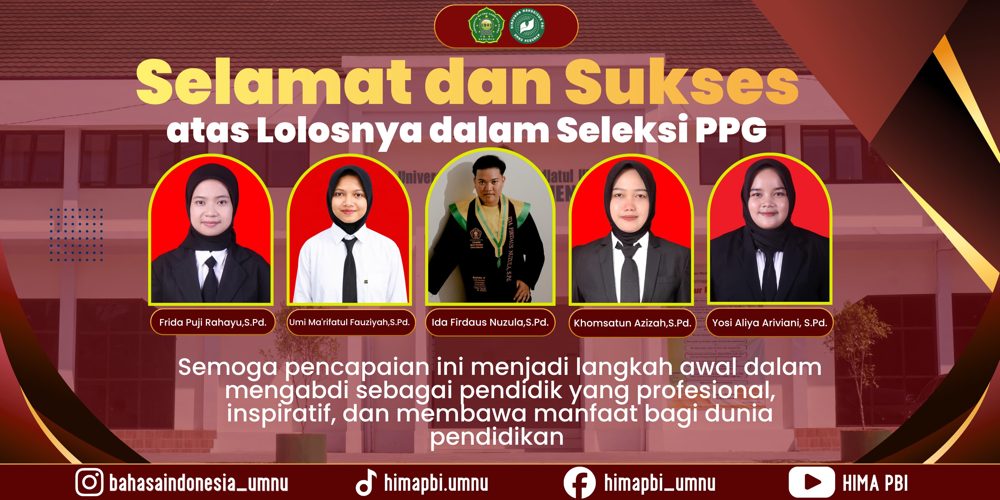 Lima Alumni PBI FKIP UMNU Berhasil Lolos Program Pendidikan Profesi Guru