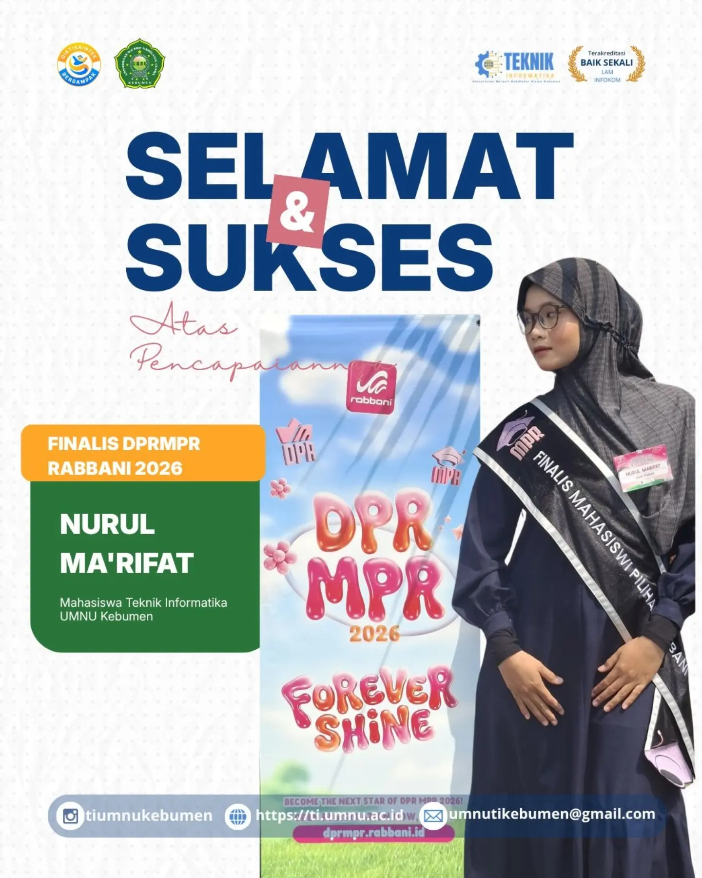 Dari Kampus menuju Prestasi! Kisah Nurul Ma’rifat Menembus Finalis DPRMPR Rabbani 2026